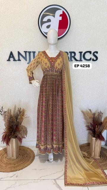 Anju fabrics EP 4258 gown with dupatta wholesale app